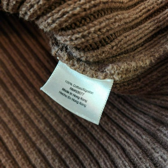 St John's Bay Striped Sweater Size Large Brown Cream - Picture 9 of 14